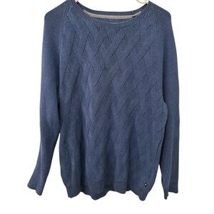 Tommy Bahama Ocean Crest Blue Men's Cable Knit Sweater M